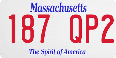 MA license plate 187QP2