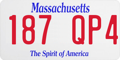 MA license plate 187QP4