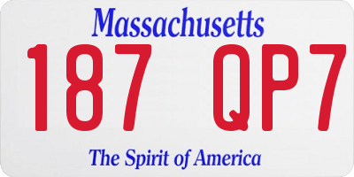 MA license plate 187QP7