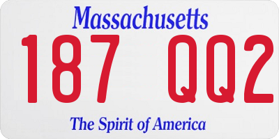 MA license plate 187QQ2