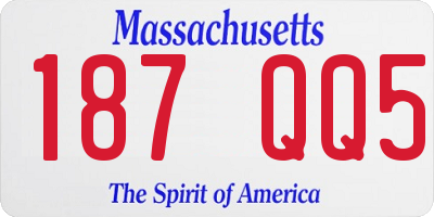 MA license plate 187QQ5