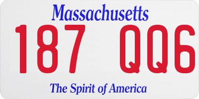 MA license plate 187QQ6