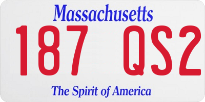 MA license plate 187QS2