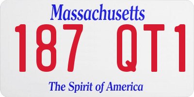 MA license plate 187QT1