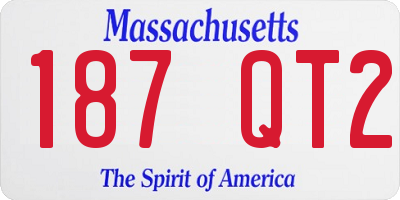 MA license plate 187QT2