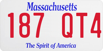 MA license plate 187QT4