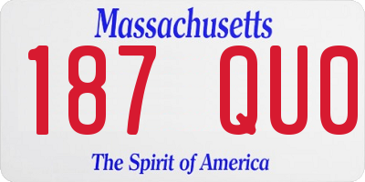 MA license plate 187QU0