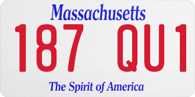 MA license plate 187QU1