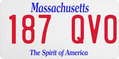 MA license plate 187QV0