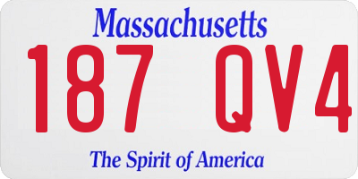 MA license plate 187QV4