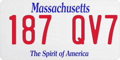 MA license plate 187QV7