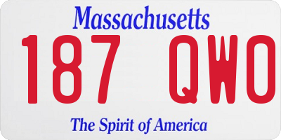 MA license plate 187QW0