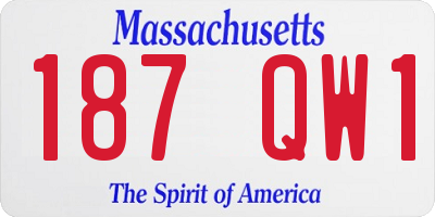 MA license plate 187QW1