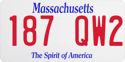 MA license plate 187QW2