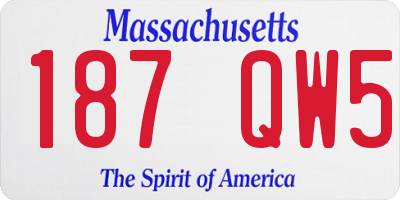 MA license plate 187QW5