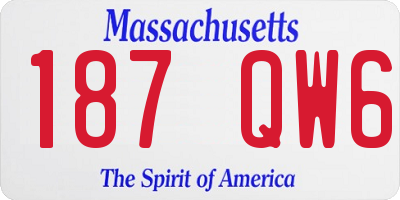 MA license plate 187QW6