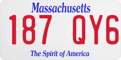 MA license plate 187QY6