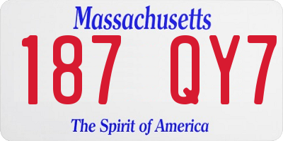 MA license plate 187QY7