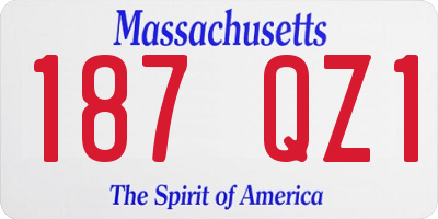 MA license plate 187QZ1