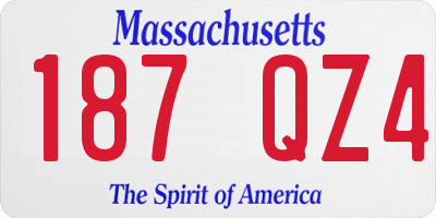 MA license plate 187QZ4