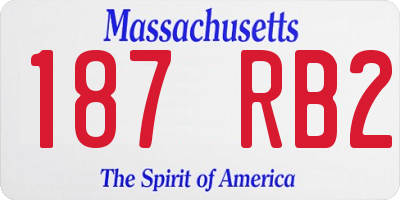 MA license plate 187RB2