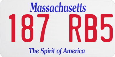 MA license plate 187RB5