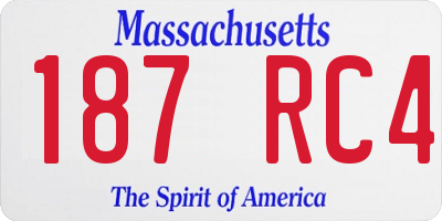 MA license plate 187RC4