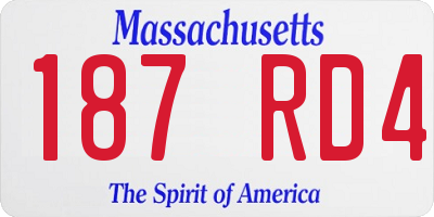 MA license plate 187RD4