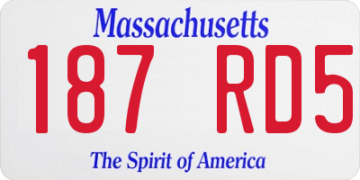 MA license plate 187RD5