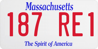 MA license plate 187RE1