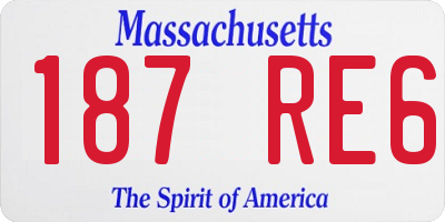 MA license plate 187RE6