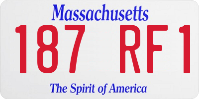 MA license plate 187RF1