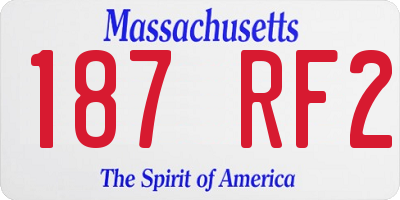 MA license plate 187RF2