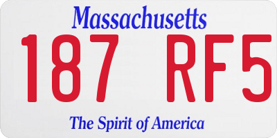 MA license plate 187RF5