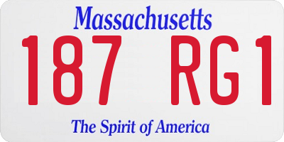 MA license plate 187RG1