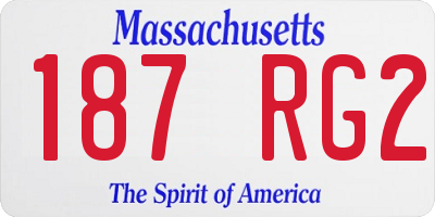 MA license plate 187RG2