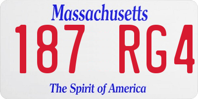 MA license plate 187RG4