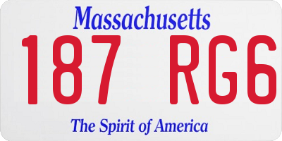 MA license plate 187RG6