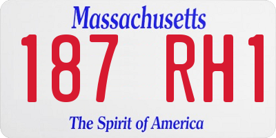 MA license plate 187RH1