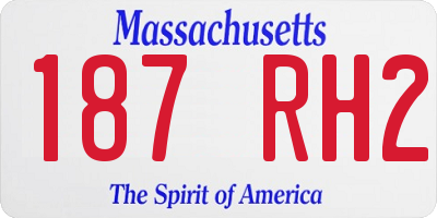 MA license plate 187RH2
