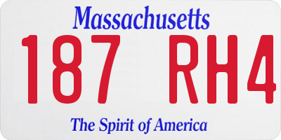 MA license plate 187RH4
