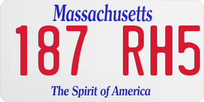 MA license plate 187RH5