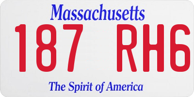 MA license plate 187RH6