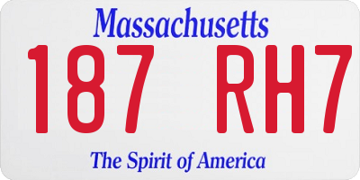 MA license plate 187RH7