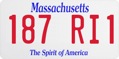 MA license plate 187RI1