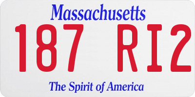 MA license plate 187RI2