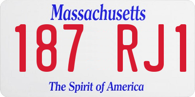 MA license plate 187RJ1