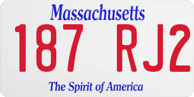 MA license plate 187RJ2