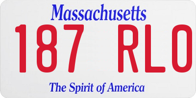 MA license plate 187RL0