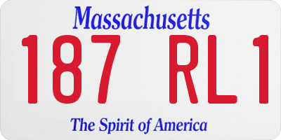 MA license plate 187RL1